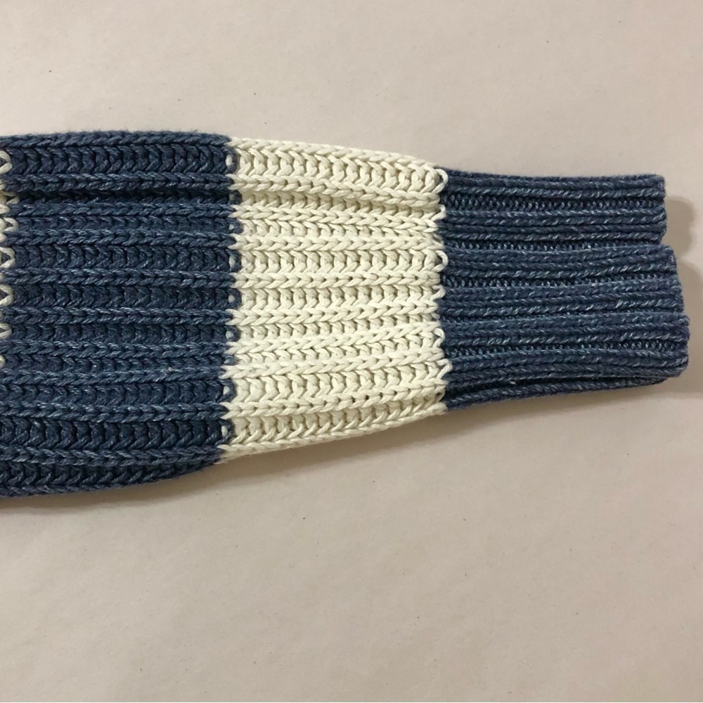 American Eagle Blue Striped Cropped Oversized Henley Knit Sweater Women's Small - Picture 5 of 8